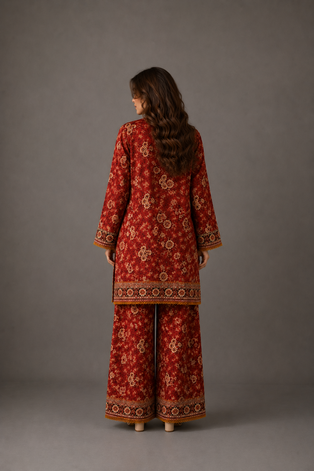 Red Printed Lawn 2-Piece Unstitched Suit | Women Lawn Pakistan 2026