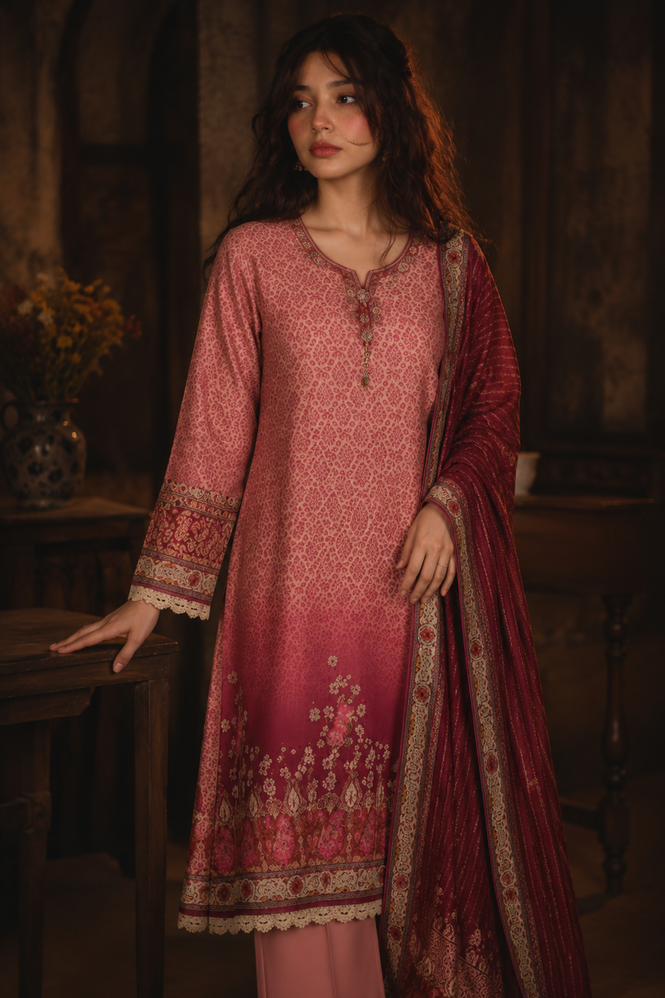Pink Lawn Suit 3 Piece for Women | Buy Online Pakistan