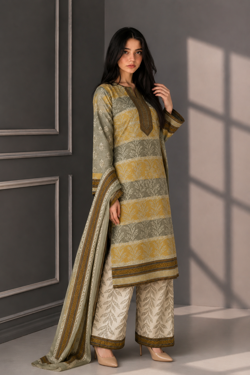 3 Piece Unstitched Lawn Suit for Women | Printed Pakistani Dress