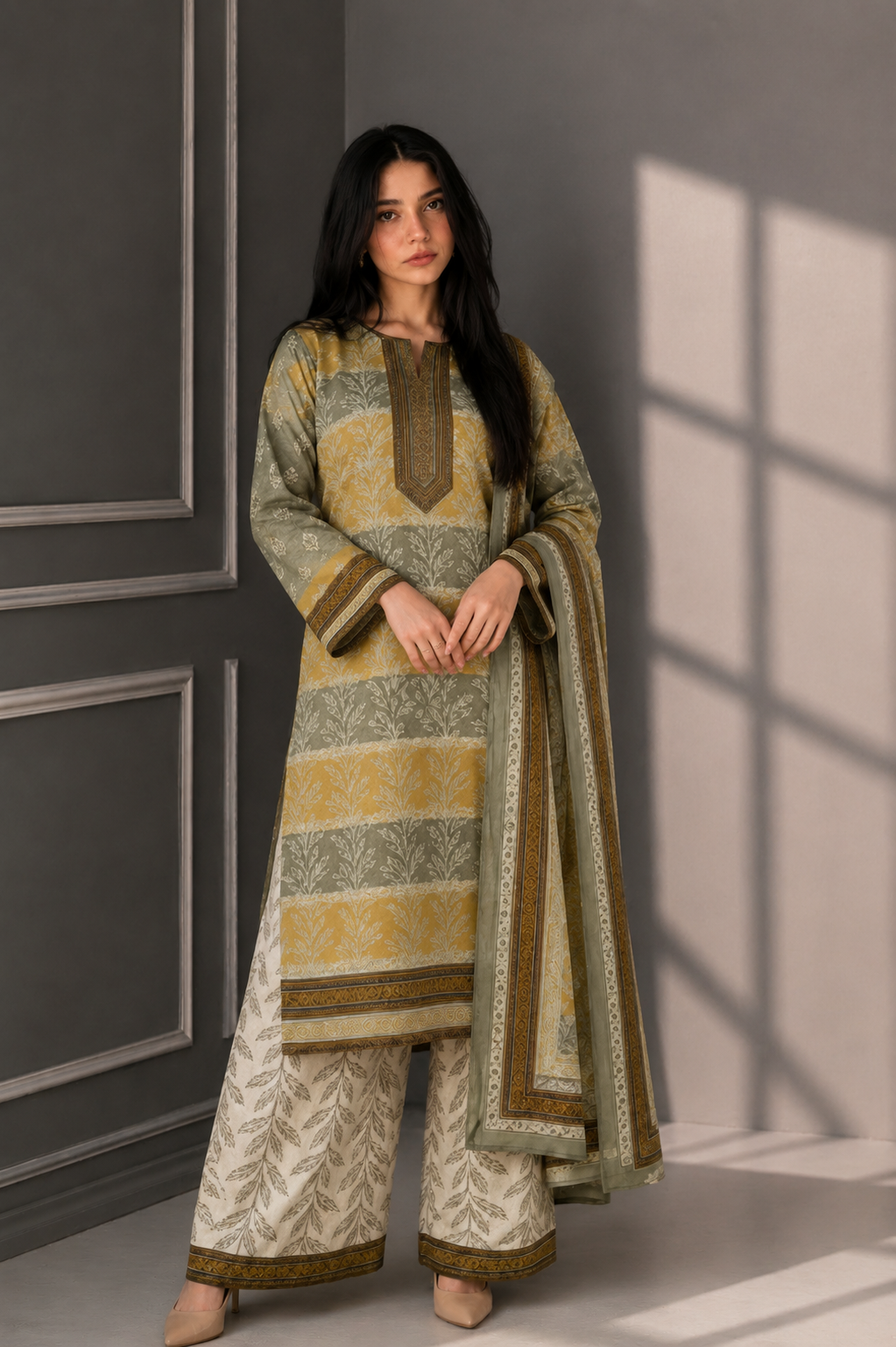 3 Piece Unstitched Lawn Suit for Women | Printed Pakistani Dress