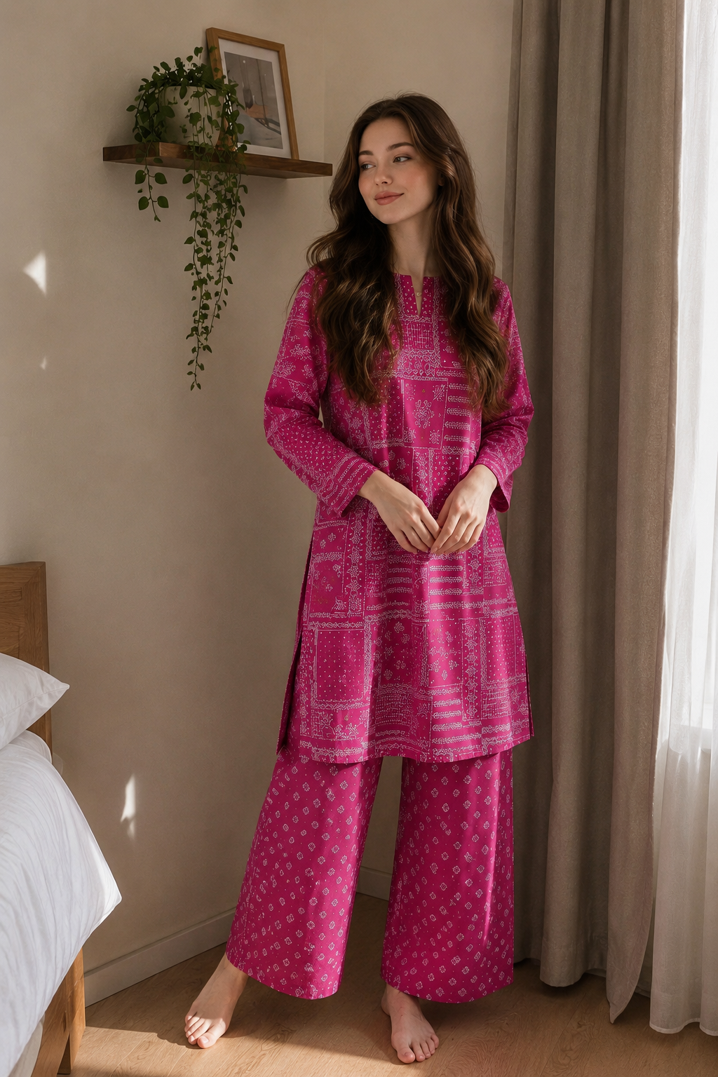 Pink Printed Shalwar Kameez 2 Piece | Buy Online Pakistan