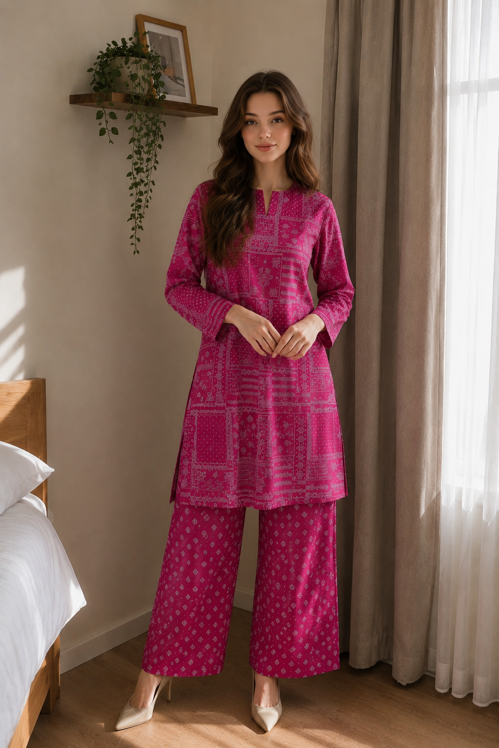 Pink Printed Shalwar Kameez 2 Piece | Buy Online Pakistan