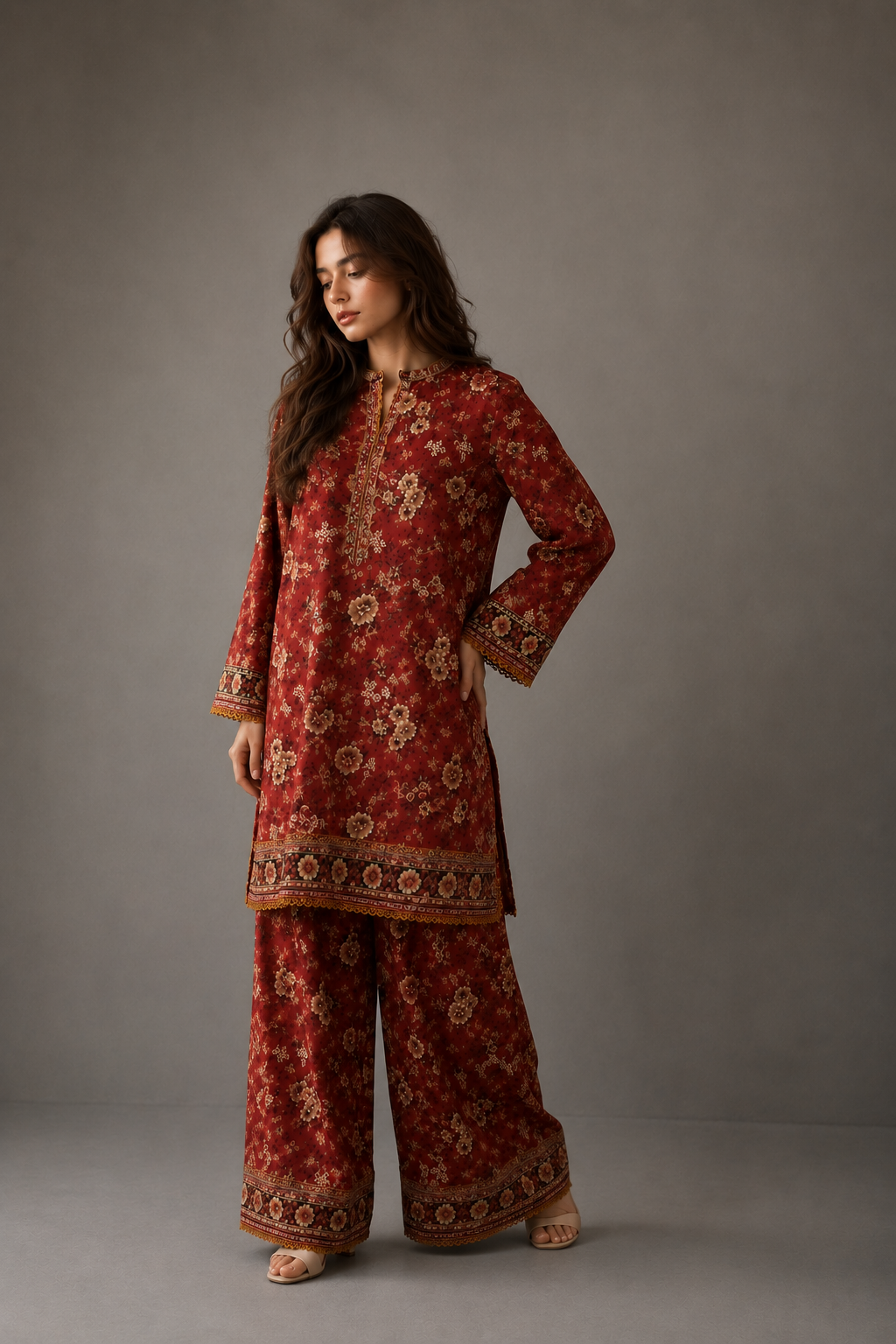 Red Printed Lawn 2-Piece Unstitched Suit | Women Lawn Pakistan 2026