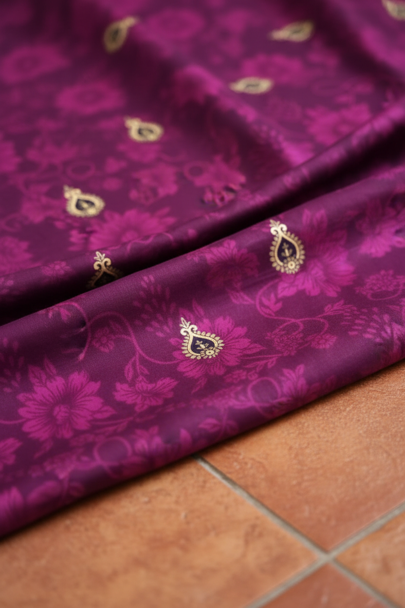 Maroon Lawn Suit 3 Piece for Women | Buy Online Pakistan