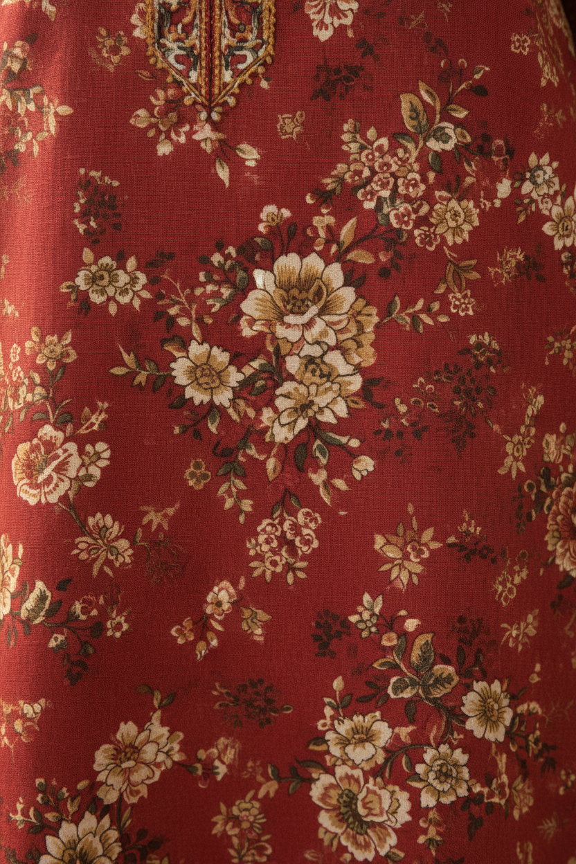 Red Printed Lawn 2-Piece Unstitched Suit | Women Lawn Pakistan 2026