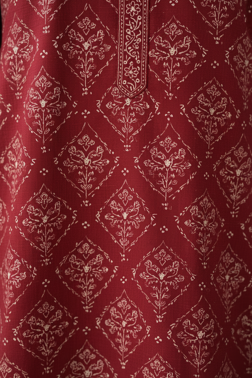 Crimson Red Printed Lawn 3-Piece Unstitched Suit | Women Lawn Pakistan 2026