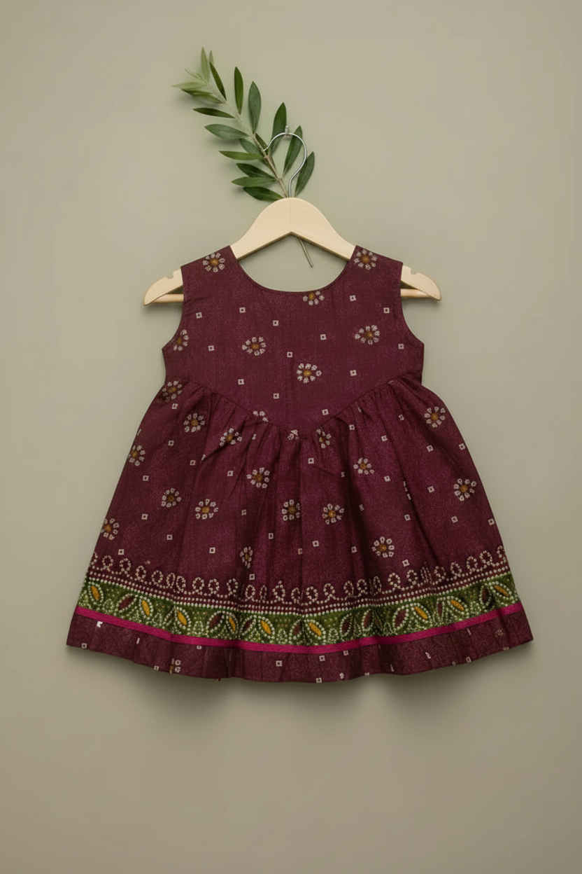 Baby Girls Maroon Frock Set | Buy Online Pakistan
