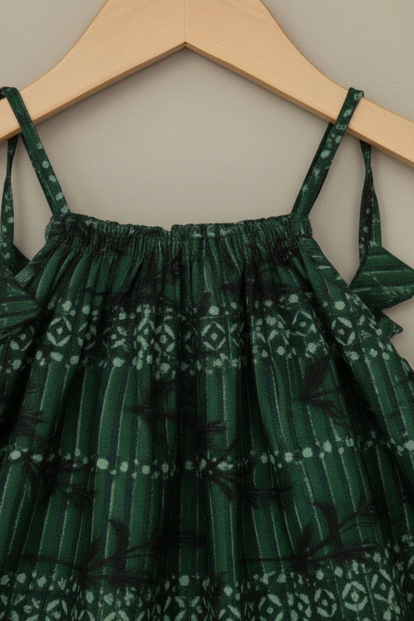Baby Girls Green Frock | Kids Dress Online Pakistan