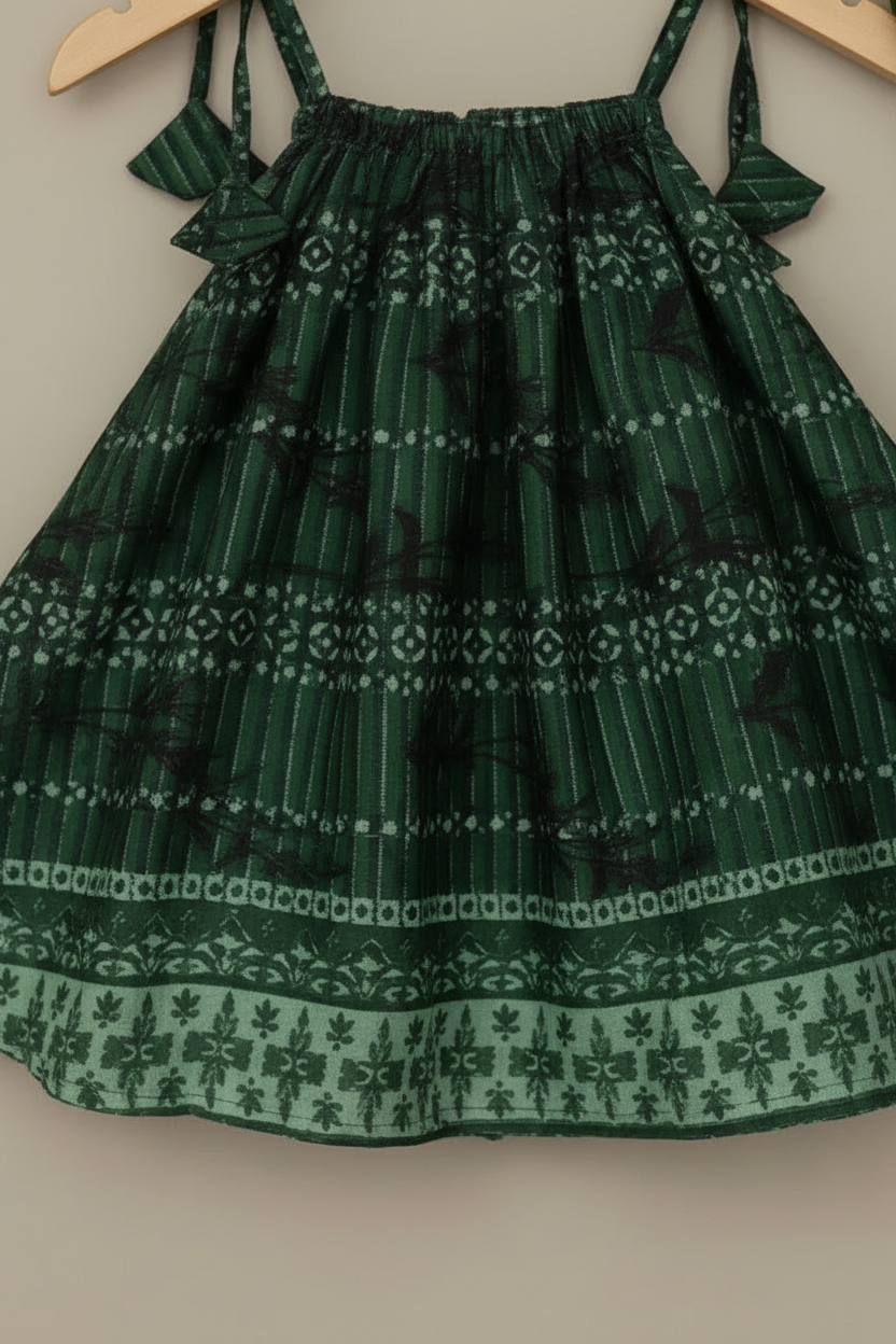 Baby Girls Green Frock | Kids Dress Online Pakistan