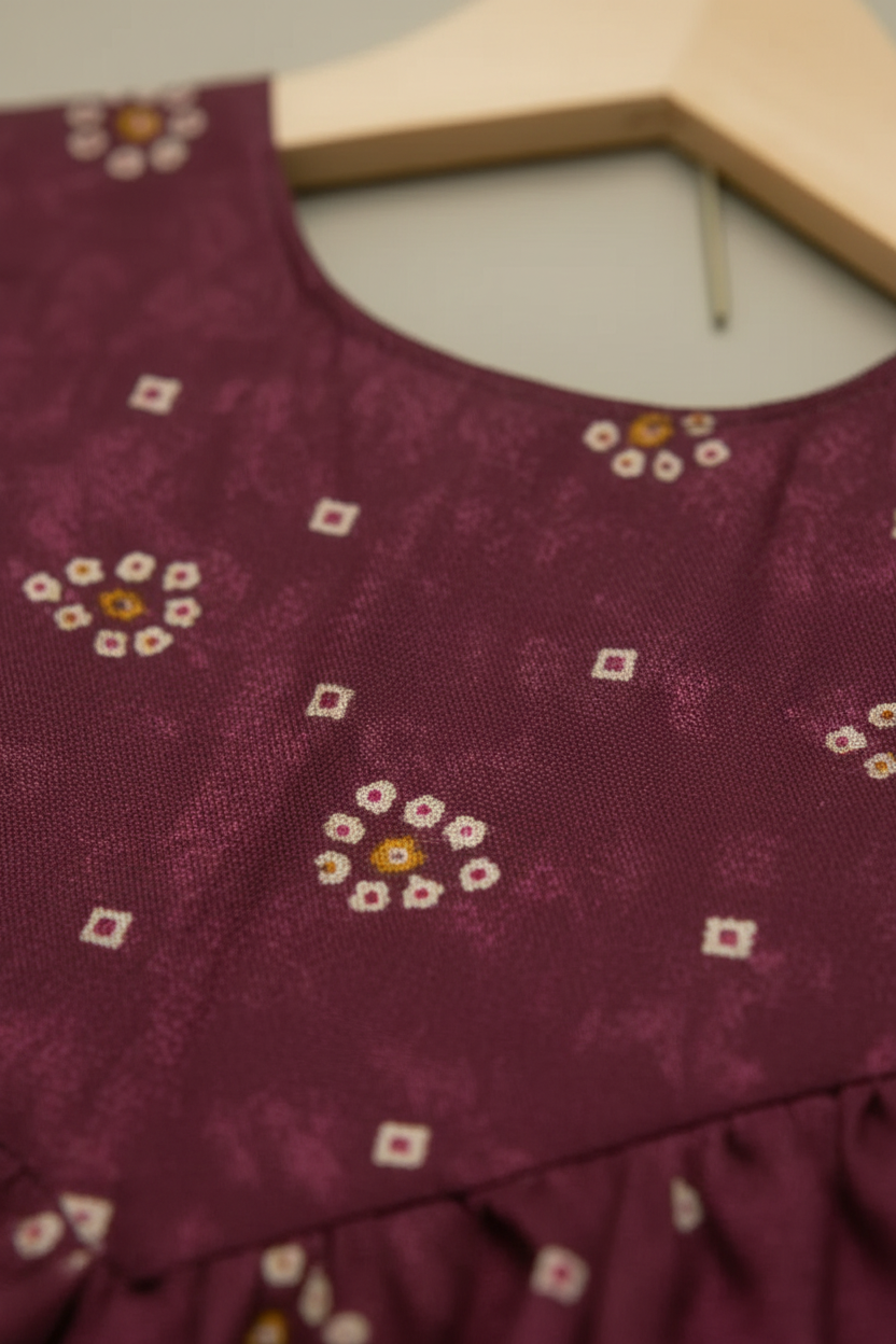 Baby Girls Maroon Frock Set | Buy Online Pakistan