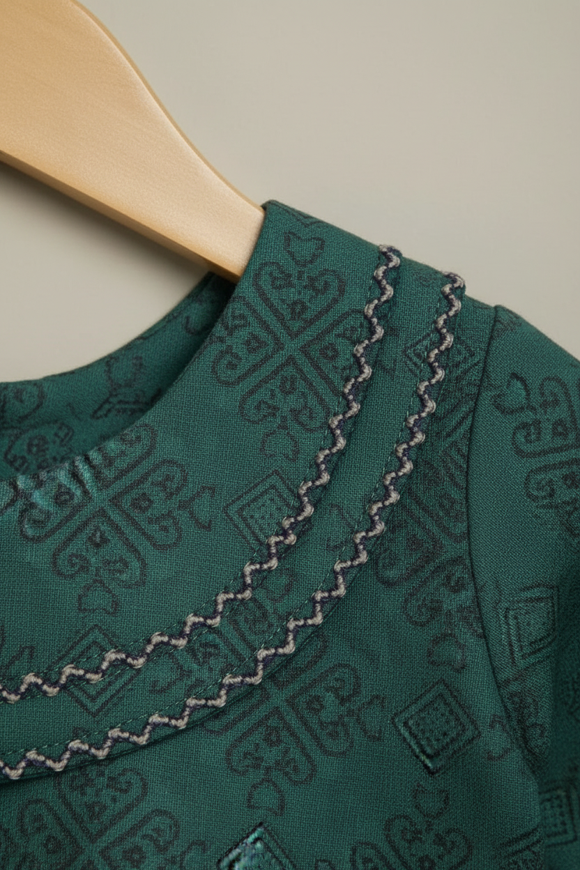 Girls Green Frock and Salwar Set | Kids Dress Online Pakistan