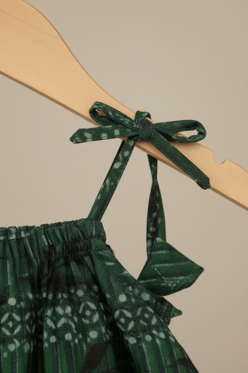 Baby Girls Green Frock | Kids Dress Online Pakistan