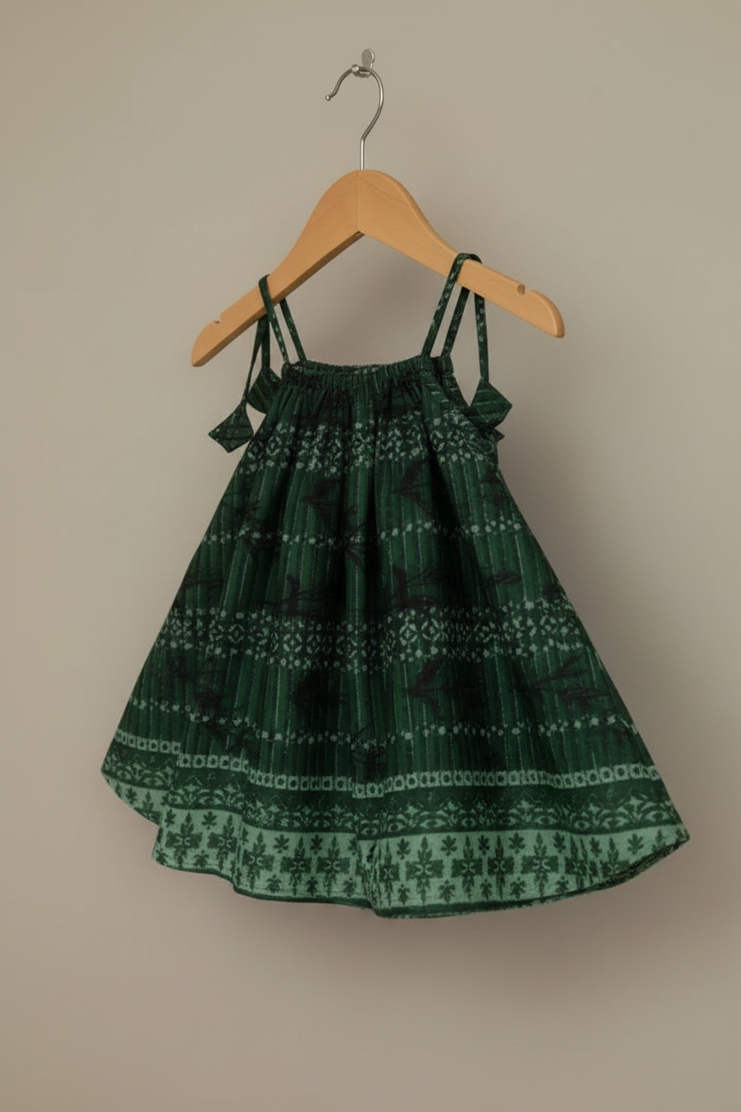 Baby Girls Green Frock | Kids Dress Online Pakistan