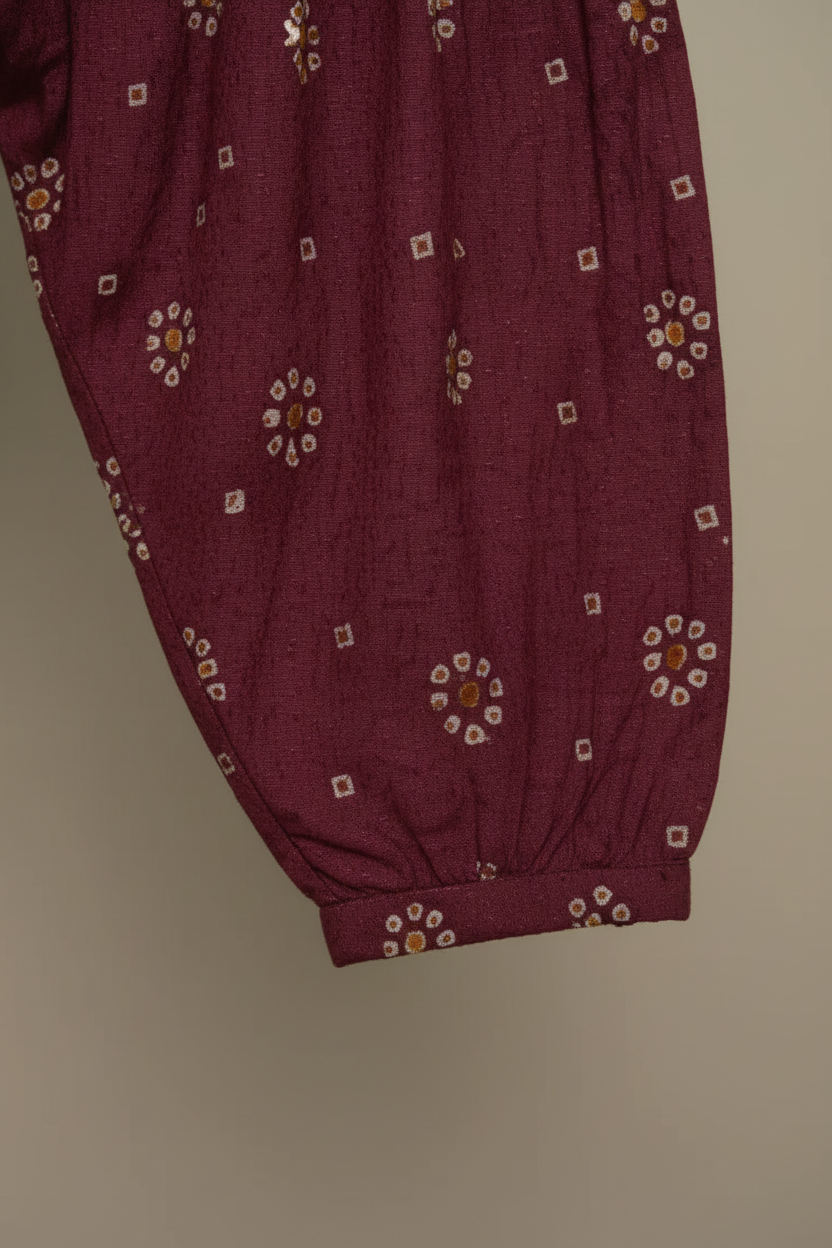 Baby Girls Maroon Frock Set | Buy Online Pakistan