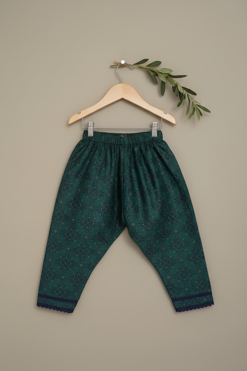 Girls Green Frock and Salwar Set | Kids Dress Online Pakistan