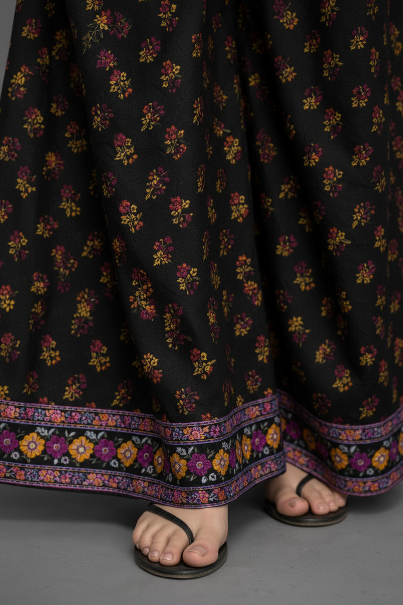 Black Printed Lawn 2-Piece Unstitched Suit | Women Summer Dress Pakistan 2026